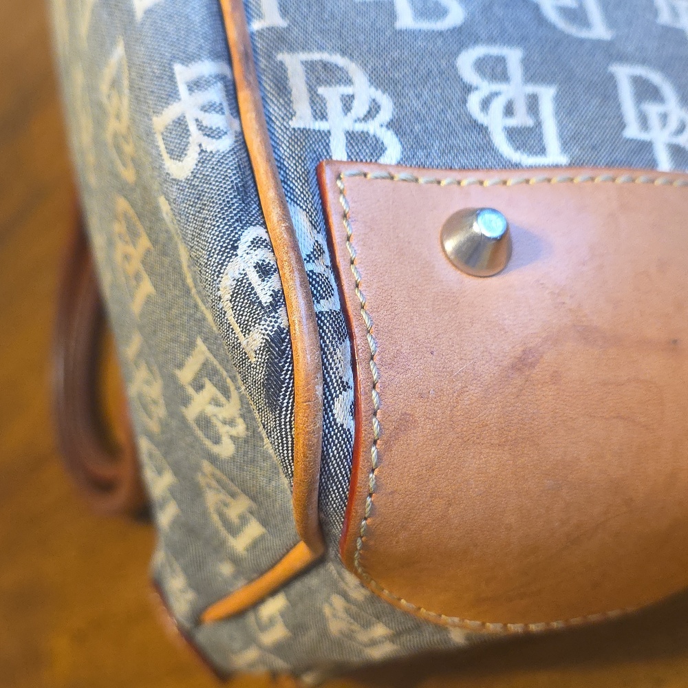 Dooney & Bourke Blue and Tan Shoulder Bag - Picture 8 of 16